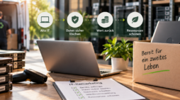 Ausgemusterte IT: Geld zurück, Daten weg Im Lager stapeln sich alte Laptops, im Serverraum wartet ein ausgemustertes Rack auf seinen letzten Termin. 