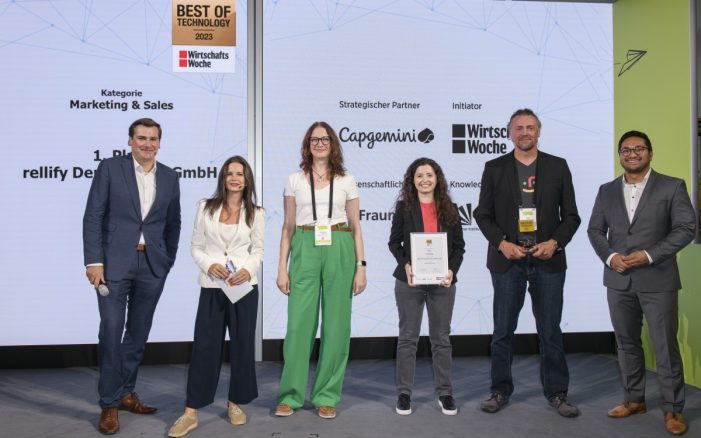 Rellify gewinnt den WiWo Best of Technology Award 2023 in der Kategorie Marketing und Sales