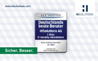 HiSolutions erhält F.A.Z-Siegel als Deutschlands bester Berater 2023