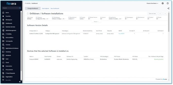 SBOM-Management jetzt auch in Flexera One IT Visibility
