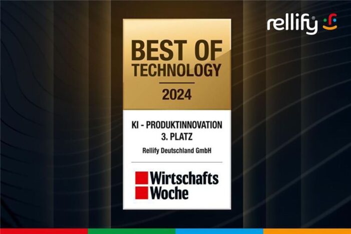 Rellify belegt dritten Platz in der Kategorie KI-Produktinnovationen der Wirtschaftswoche