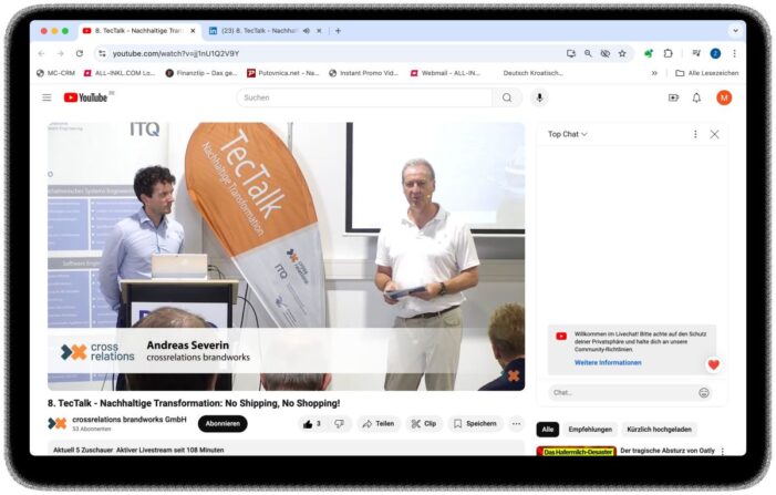 Mediacolor.TV unterstützt TecTalk mit professionellem Livestreaming auf YouTube und LinkedIn