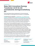 Esker führt innovativen Synergy Transformer mit KI für die automatisierte Auftragsverarbeitung ein
