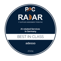 adesso als „Best in Class“ im PAC INNOVATION RADAR für KI-bezogene Services in Deutschland ausgezeichnet