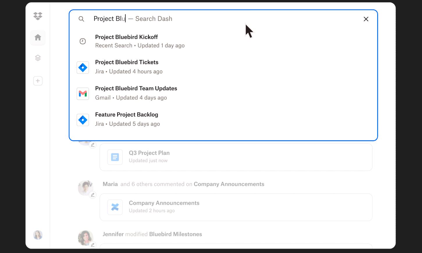 Vorstellung der KI-gestützten Universalsuche Dropbox Dash for Business