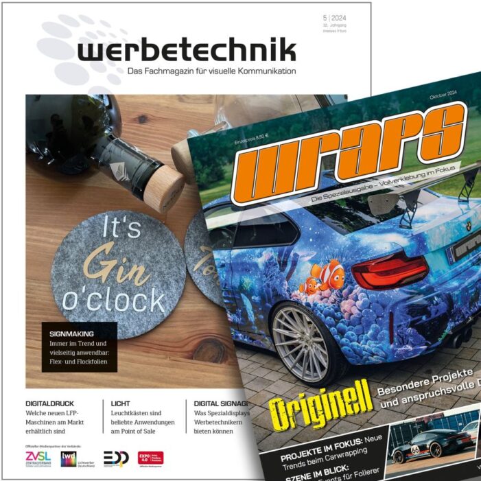 Fachmagazin WERBETECHNIK 5 2024 und WRAPS veröffentlicht: Fachwissen im Doppelpack