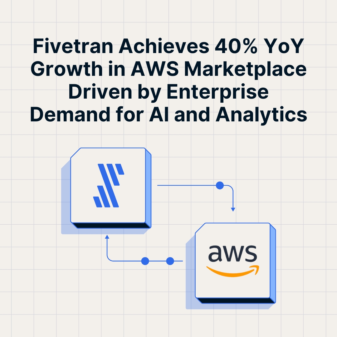 40 Prozent jährliches Wachstum im Amazon Web Services Marketplace: Fivetran profitiert von starker Nachfrage nach KI und Analytics 40 Prozent jährliches Wachstum im Amazon Web Services Marketplace: Fivetran profitiert von starker Nachfrage nach KI und Analytics