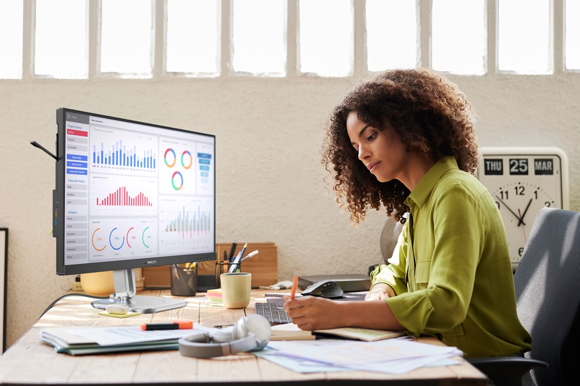 Produktiv arbeiten, Umwelt schonen: mit den Philips Monitoren 24B2G5301 und 27B2G5601 Produktiv arbeiten, Umwelt schonen: mit den Philips Monitoren 24B2G5301 und 27B2G5601
