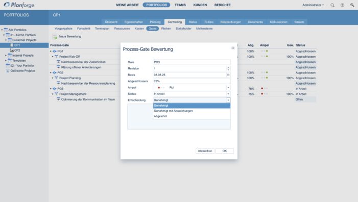 Planforge ermöglicht Verfolgung des Produktreifegrads mit neuer Gate Management Option