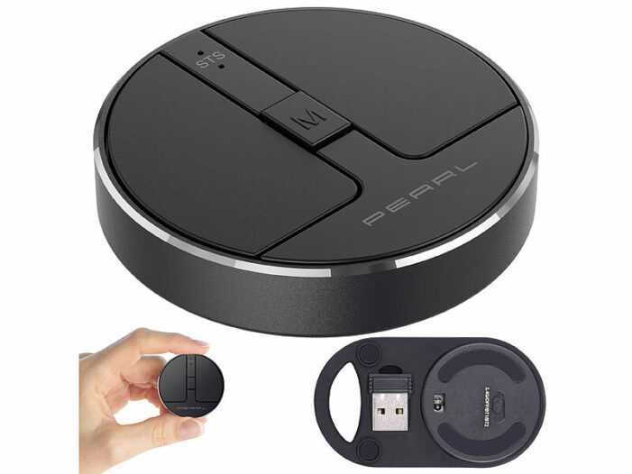 PEARL Ultra flache Mini-Maus FM-700.mini mit Scroll-Taste