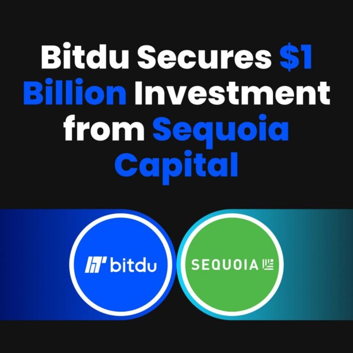 Bitdu hat eine Finanzierungsrunde über eine Milliarde USD abgeschlossen. Sequoia Capital war der Hauptinvestor.