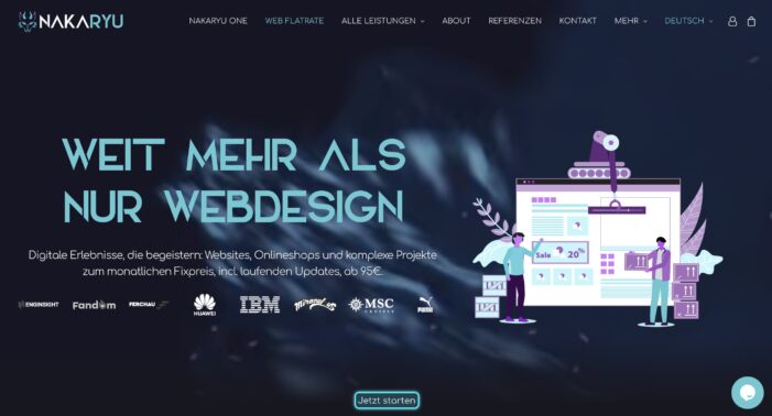 Kreativität trifft Technologie: Nakaryu kombiniert Webdesign-Flatrate, 360° Marketing & KI-Lösungen