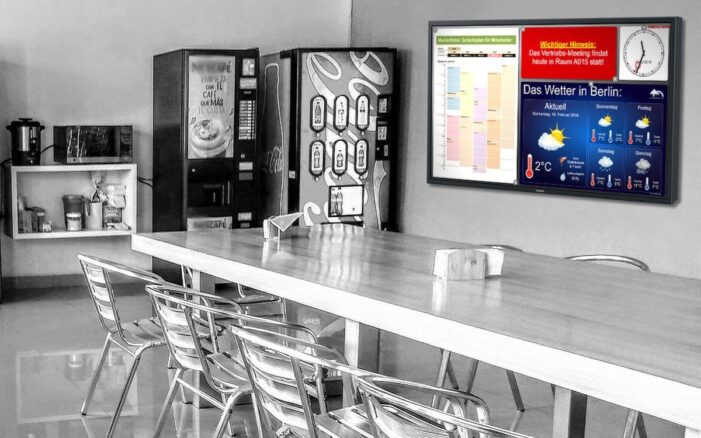 Bildschirme als digitales Schwarzes Brett für Unternehmen, Behörden und Schulen