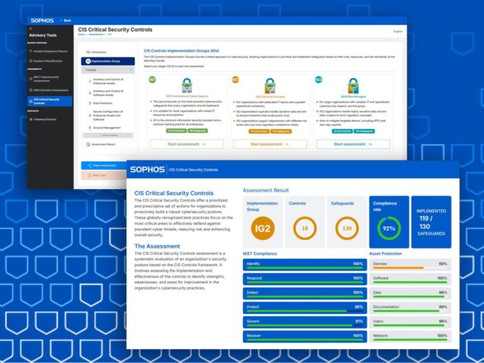 CIS Controls v8.1 in Sophos Central Assessment Tool integriert
