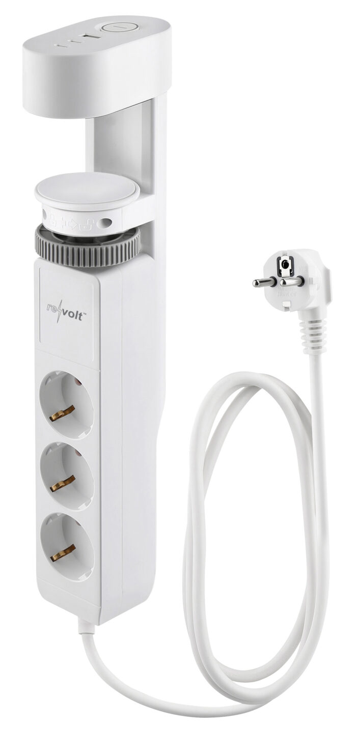 revolt 3-fach-Tischsteckdose mit Schraubklemme und USB