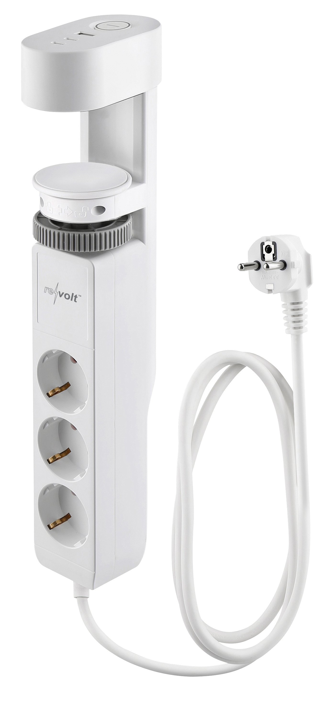 revolt 3-fach-Tischsteckdose mit Schraubklemme und USB revolt 3-fach-Tischsteckdose mit Schraubklemme und USB