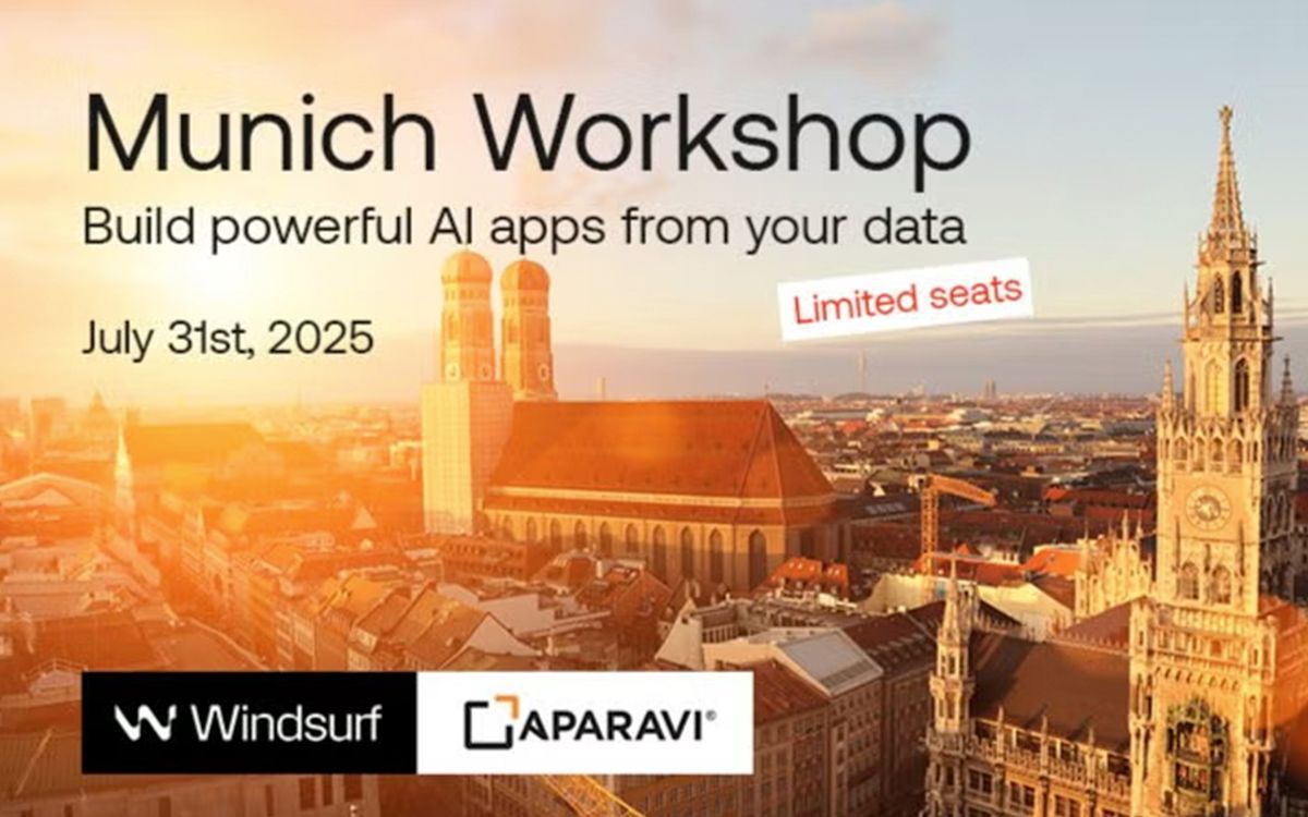 München wird zum Hotspot für KI-Entwicklung: Aparavi und Windsurf laden zum KI-Workshop München wird zum Hotspot für KI-Entwicklung: Aparavi und Windsurf laden zum KI-Workshop