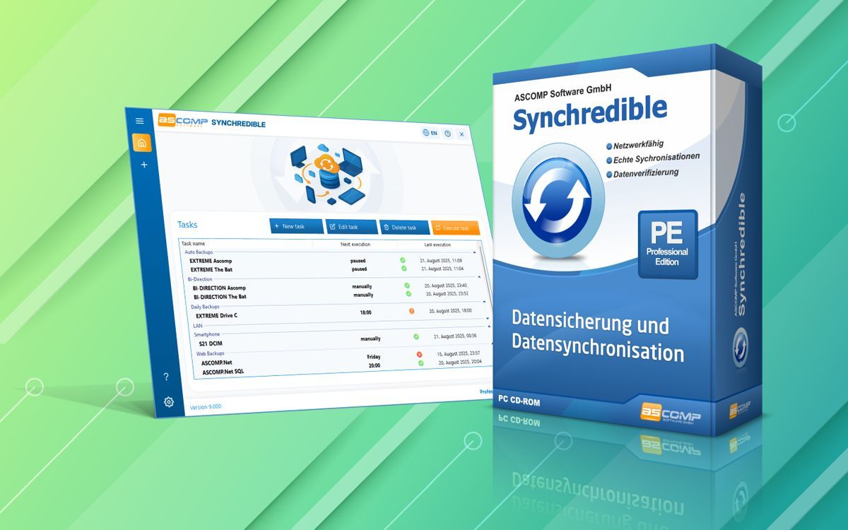 Synchredible 9.0: Neues Design, mehr Tempo – die nächste Generation der Dateisynchronisation Synchredible 9.0: Neues Design, mehr Tempo – die nächste Generation der Dateisynchronisation
