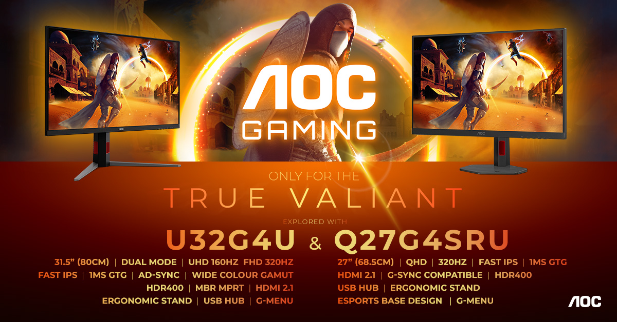 AGON by AOC präsentiert die Monitore Q27G4SRU und U32G4U