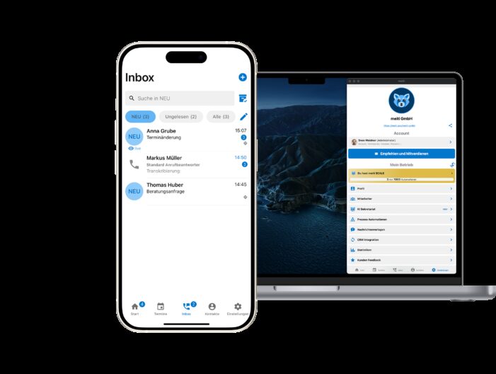 KI-Sekretariat meiti integriert mit HERO Software und erleichtert Handwerksbetrieben die Büroarbeit
