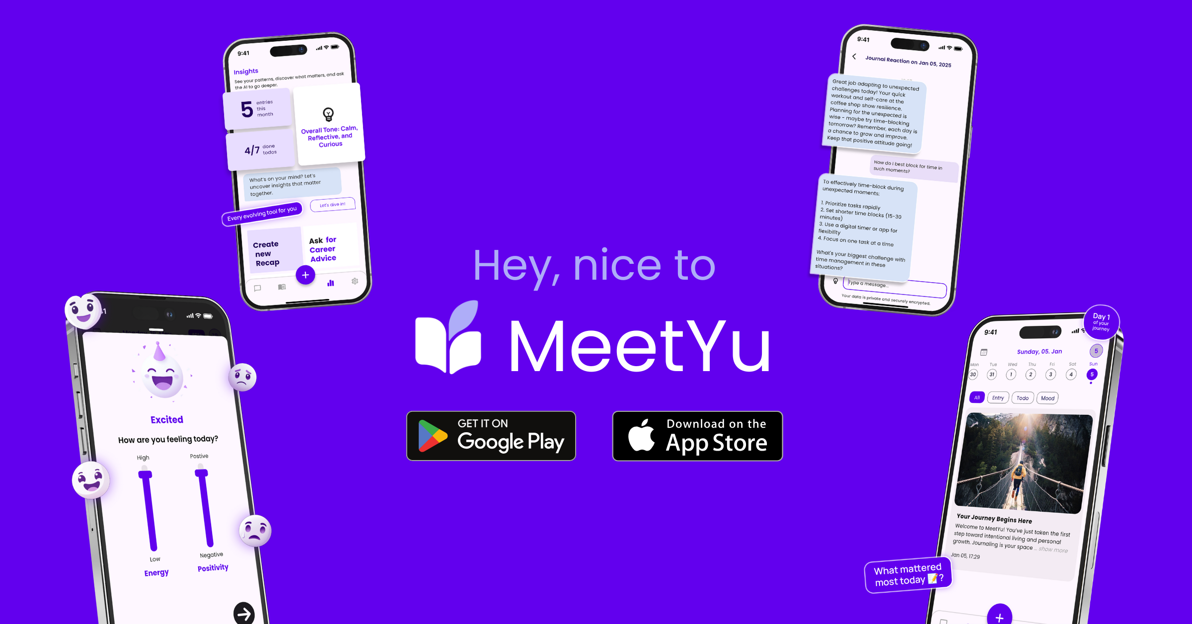 MeetYu Life Coach: Die AI Journaling App für persönliches Wachstum