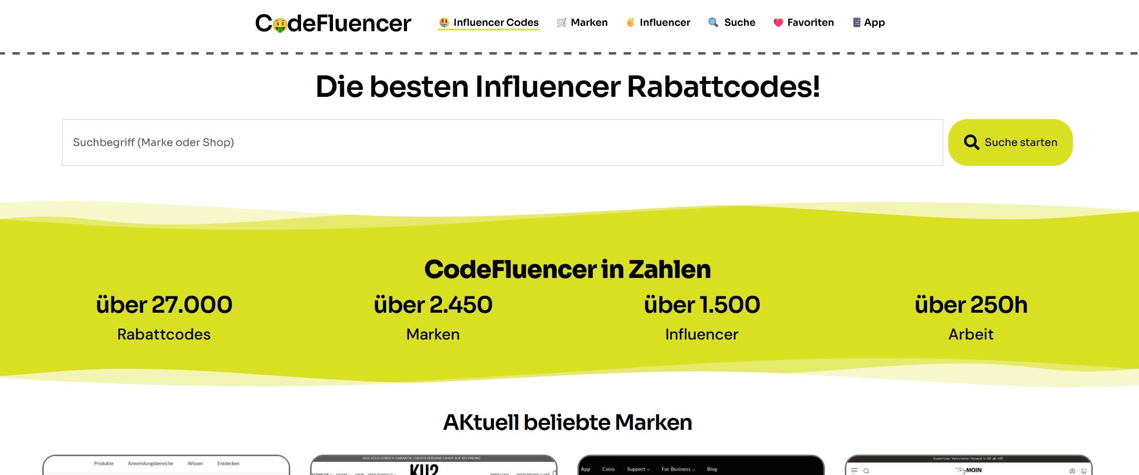 CodeFluencer – größtes Portal für Influencer Codes CodeFluencer – größtes Portal für Influencer Codes