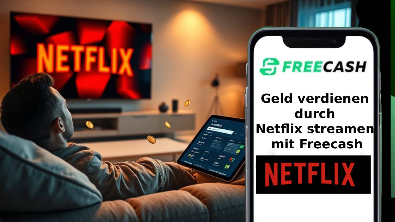 Geld verdienen durch Netflix streamen mit Freecash