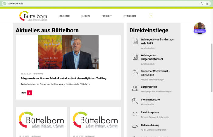 Interaktiver Bürgermeister-Avatar geht online. Interaktiver Bürgermeister-Avatar geht online.