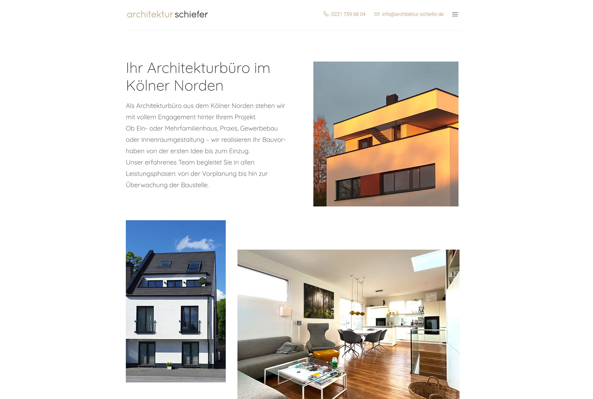 Dunkel Design, aka Moritz Dunkel, realisiert neue Website für Architektur Schiefer