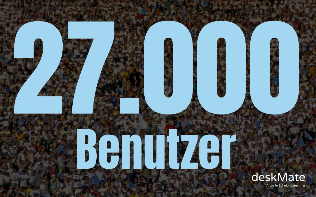 deskMate ermöglicht jährlich Software-Schulungen für 27.000 Nutzer. Flexibel und ohne IT-Aufwand.