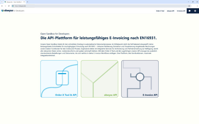 OXSEED veröffentlicht umfangreiche API-Collection zur E-Rechnungspflicht / obwyse.dev kommt zusätzlich mit kostenlosem Generator für Order-X Bestellungen