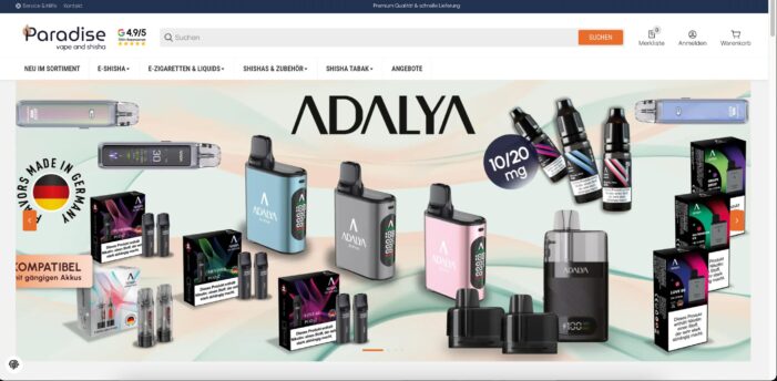 ParadiseShisha.de startet neuen Online-Shop ParadiseShisha.de startet neuen Online-Shop
