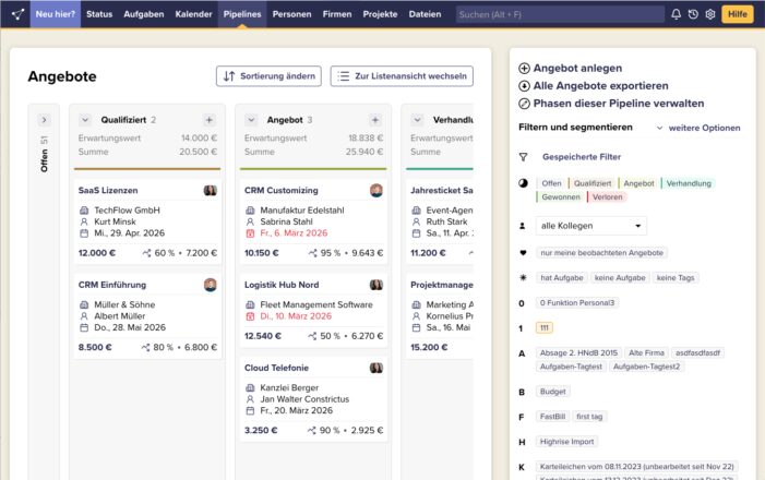 Deutsche CRM-Lösung: CentralStationCRM bringt neue Vertriebs-Pipeline für kleine Teams auf den Markt