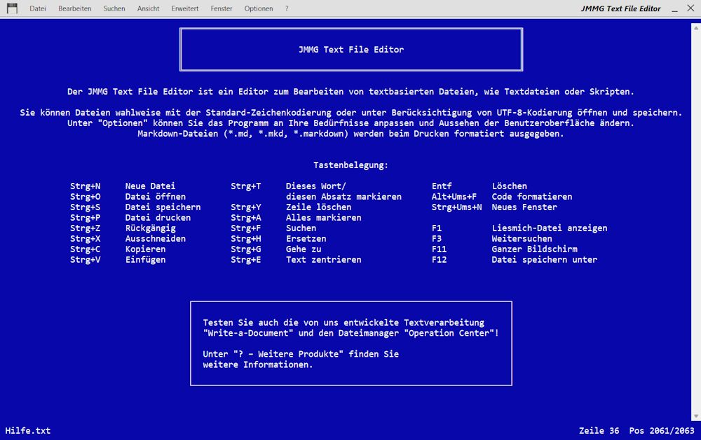 „JMMG Text File Editor“ für Windows in Version 1.62 veröffentlicht