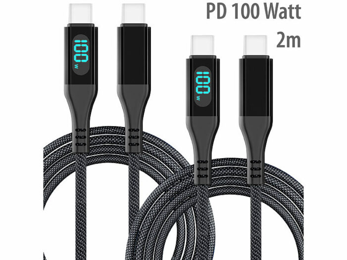 Callstel 2er-Set USB-C-Schnelllade-/Datenkabel, LED Callstel 2er-Set USB-C-Schnelllade-/Datenkabel, LED