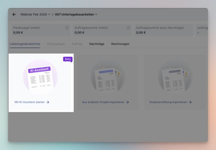 Phase0 AVA-Software erstellt Leistungsverzeichnisse jetzt mit KI