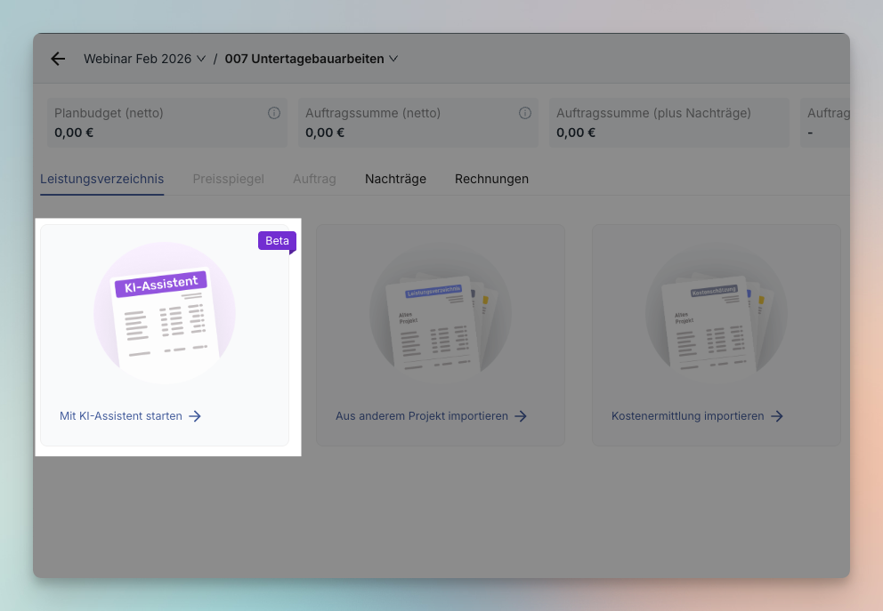 Phase0 AVA-Software erstellt Leistungsverzeichnisse jetzt mit KI