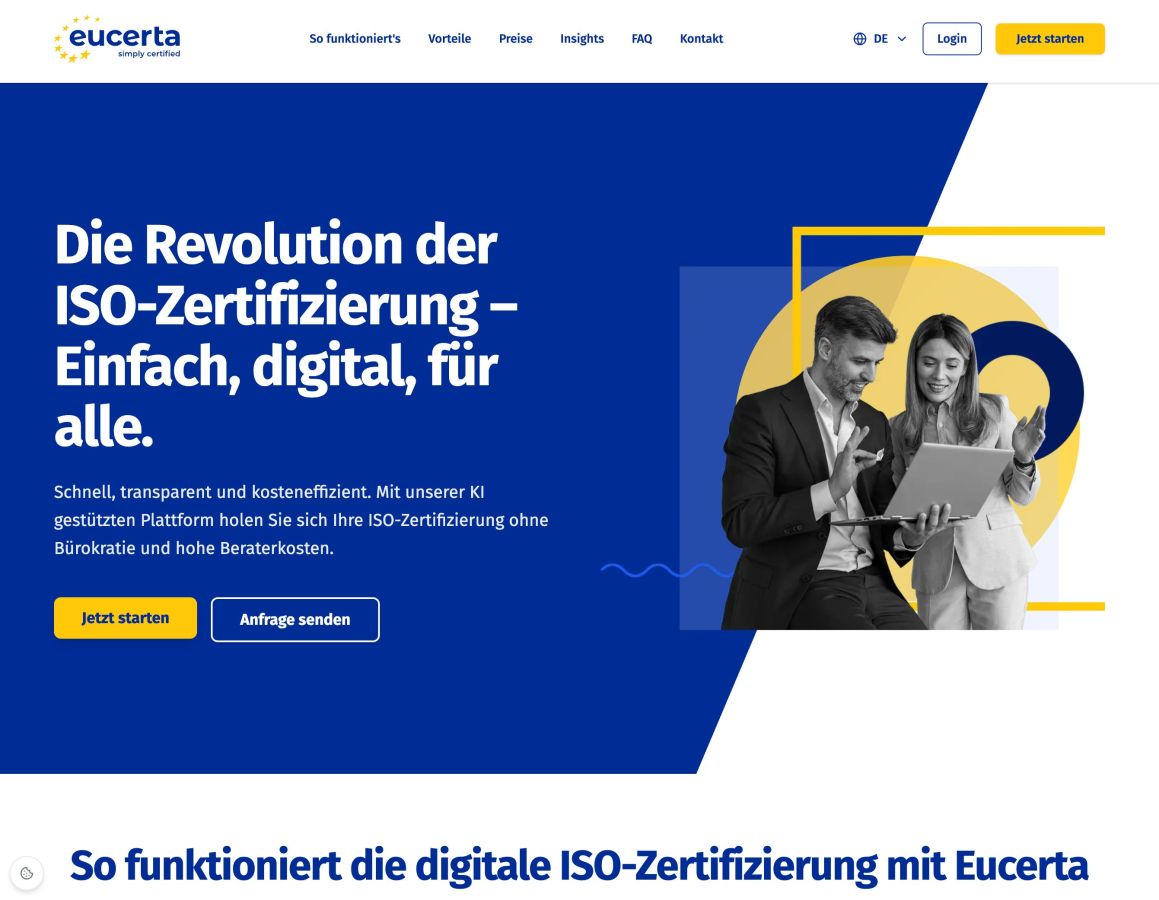 EUCERTA AG startet deutsche Tochter und bringt ISO-Zertifizierung für KMU auf bis zu 48 Stunden
