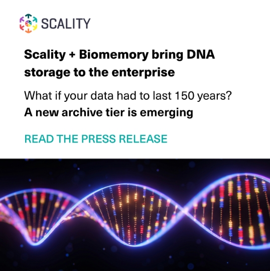 Scality und Biomemory bündeln ihre Expertise, um hochsichere DNA-basierte Datenarchive mit einer langfristigen Speicherdauer zu entwickeln