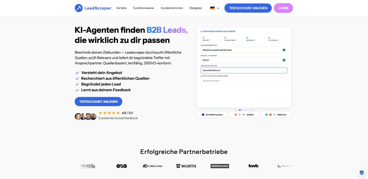 Großes LeadScraper-Update: CRM- und MCP-Integrationen, neue Lead-Engine und native Mehrsprachigkeit Großes LeadScraper-Update: CRM- und MCP-Integrationen, neue Lead-Engine und native Mehrsprachigkeit