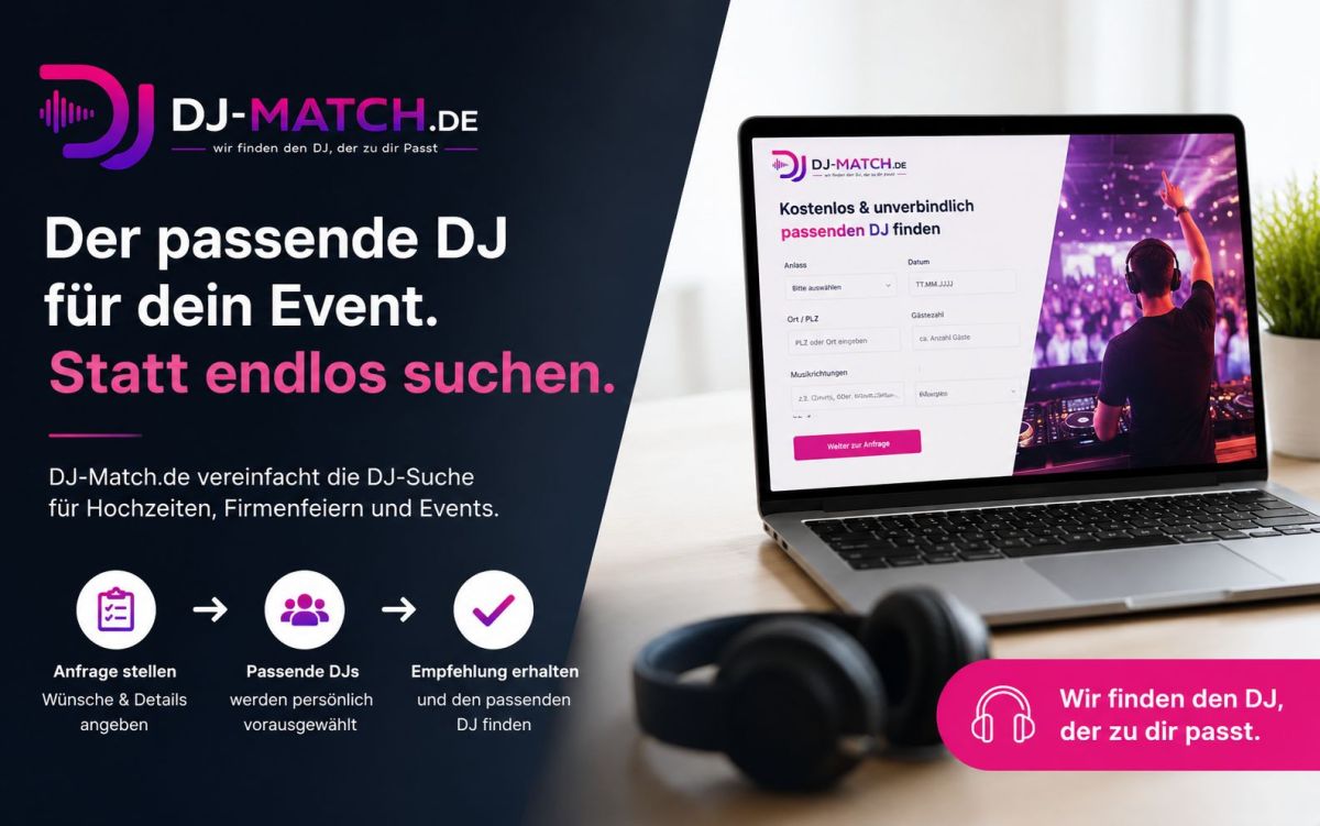 DJ-Match.de startet: Neue Plattform will die DJ-Suche für Hochzeiten und Firmenevents vereinfachen