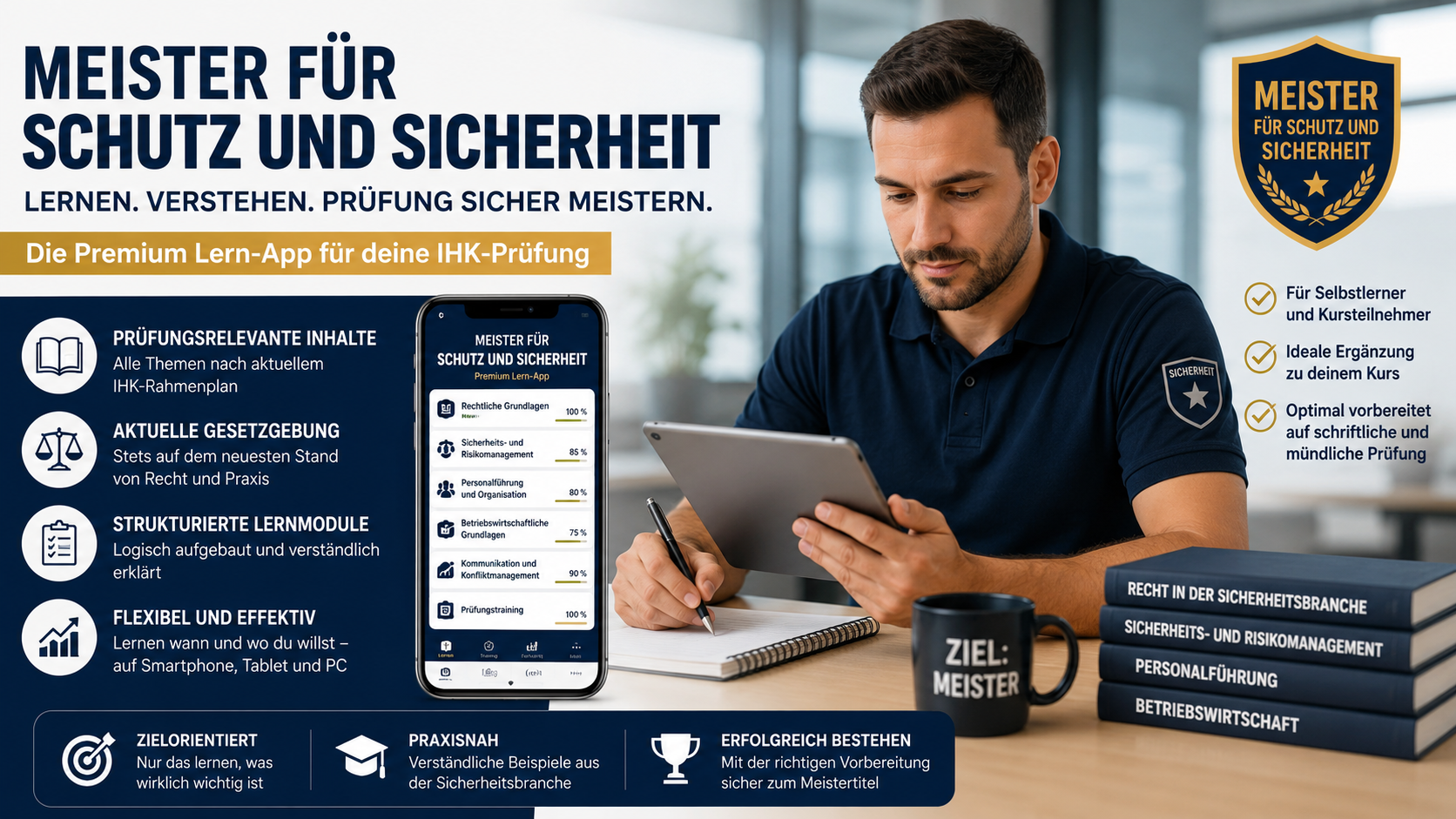 Digitale Vorbereitung auf die Meisterprüfung für Schutz und Sicherheit