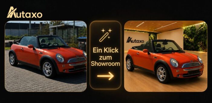 Bessere Fahrzeugfotos ohne Studio: Autaxo Studio bringt KI-Bildoptimierung in den freien Autohandel Bessere Fahrzeugfotos ohne Studio: Autaxo Studio bringt KI-Bildoptimierung in den freien Autohandel