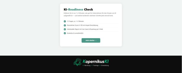 KI-Readiness Check: Mittelständler messen ihren KI-Reifegrad in 1 Minute