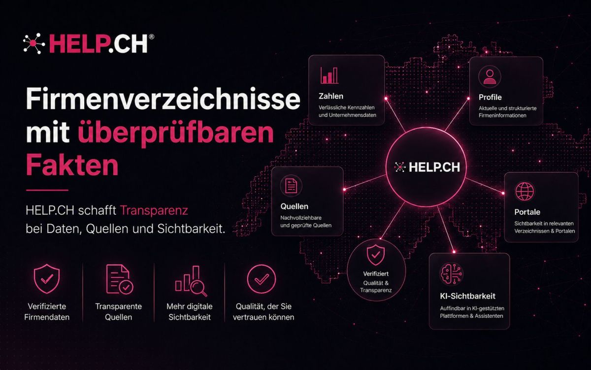 HELP.CH veröffentlicht Transparenzkriterien für Firmen- und KI-Verzeichnisse HELP.CH veröffentlicht Transparenzkriterien für Firmen- und KI-Verzeichnisse