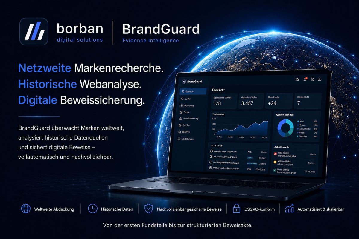 BrandGuard verbindet netzweite Markenrecherche und digitale Beweissicherung BrandGuard verbindet netzweite Markenrecherche und digitale Beweissicherung
