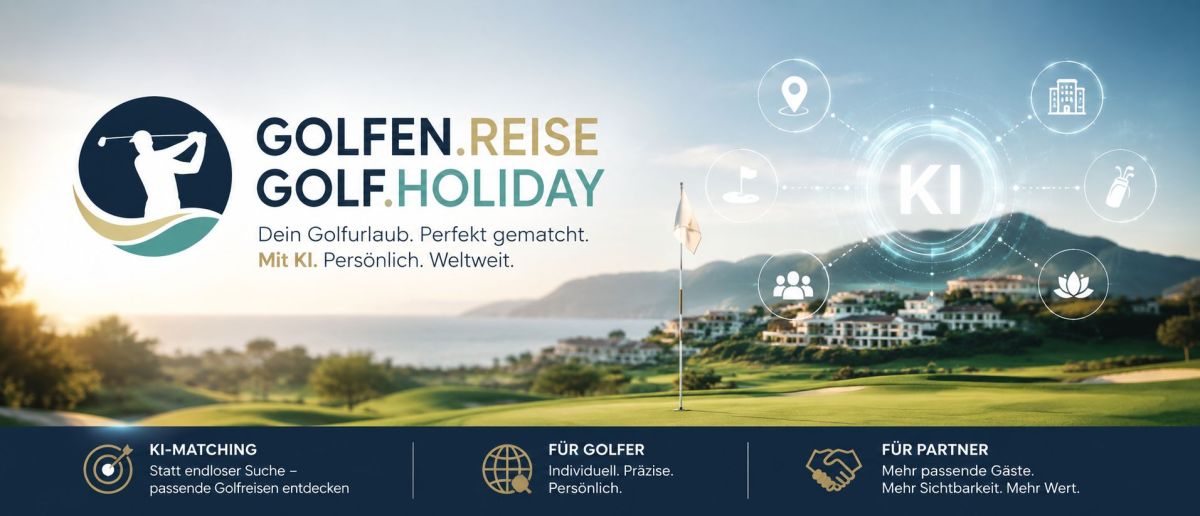 Golfurlaub neu gedacht: Golfen.reise und Golf.holiday verbinden Golfreisen mit KI