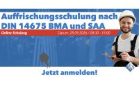 Auffrischungsschulung nach DIN 14675 BMA und SAA.