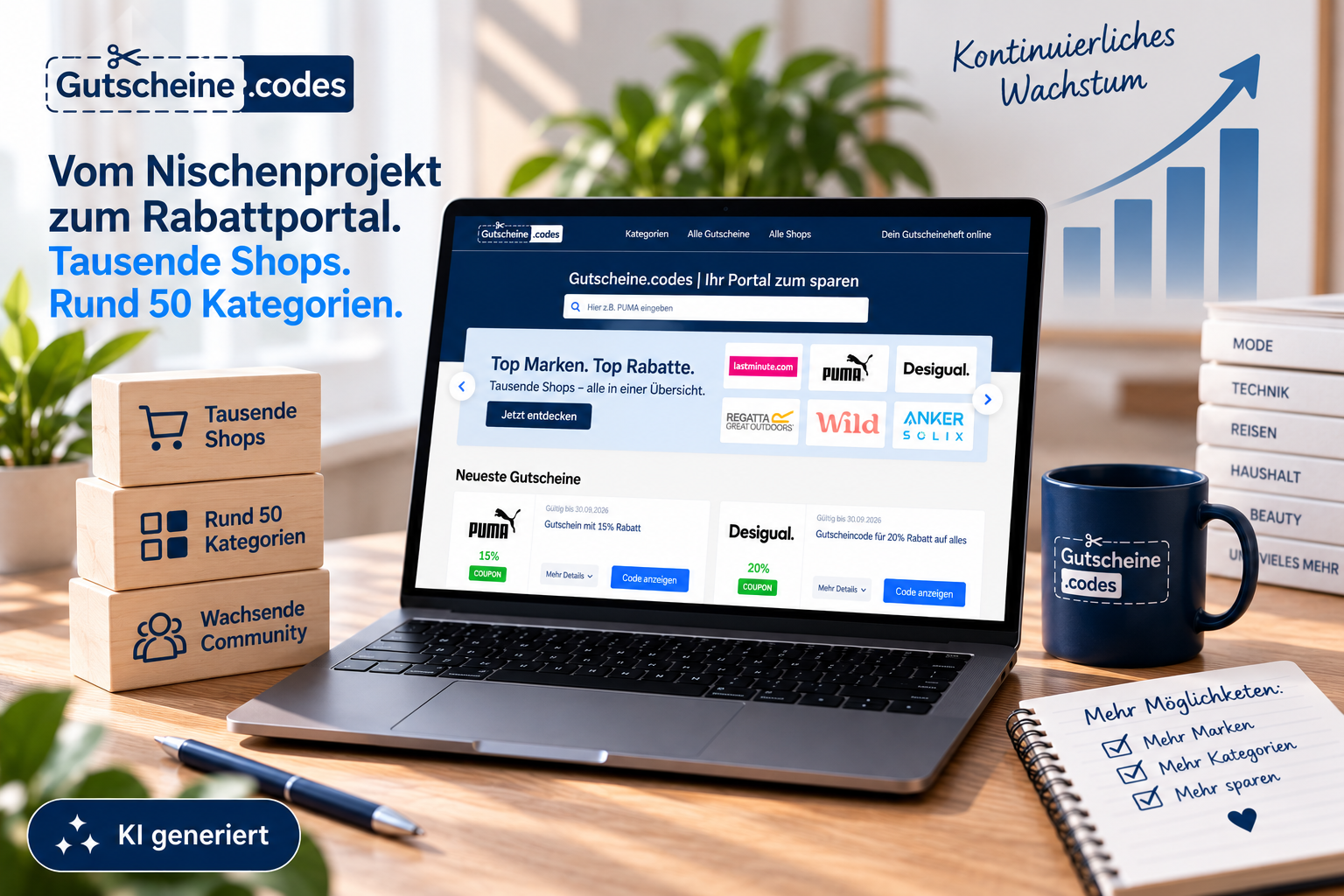 Vom Nischenprojekt zum Rabattportal: gutscheine.codes wächst auf tausende Shops Vom Nischenprojekt zum Rabattportal: gutscheine.codes wächst auf tausende Shops