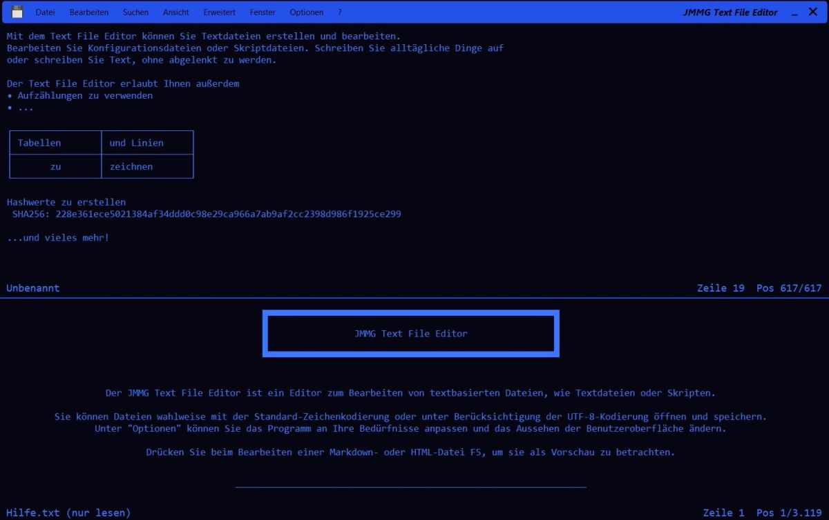 JMMG Text File Editor: Neue Version mit umfangreicher Markdown-Unterstützung JMMG Text File Editor: Neue Version mit umfangreicher Markdown-Unterstützung